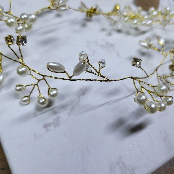 Handmade hair vine wedding accessory silver or gold wire - Picture 7 of 10